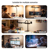 Omorepa 8 Light Sources Gooseneck Tree Desk Lamp with Base, 24W Eye-Care Bright LED Desk Light with Remote, Dimmable Reading Table Light for Desktop Working,Drafting,Reading