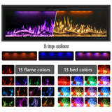40" WiFi Electric Fireplace Insert, Ultra-Narrow Bezel Fireplace Heater with APP Control, 3 Top Light Colors, 13 Flame & Fuel Bed Colors, 9H Timer, Recessed/Wall Mounted, 750/1500W, Black