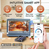 Wireless Meat Thermometer: 500FT Bluetooth Smart Meat Thermometer for Cooking and Grilling, CaloriMastery Digital Food Thermometer with Ultra-Thin Probe