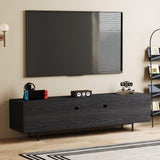NessCarsti 70.87" Mid Century Modern Black TV Stand for 60/65/70/ Inch TVs