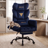 Big and Tall Office Chair,Wide Criss Cross Legged Chair, Flip Arm, NAVYBLUE