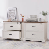 Wood File Cabinet with Hanging File Folders,Top Drawer Lockable,Lateral Filing Cabinet for Home Office Compatible with Letter