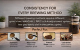 HANDMILL PRO Manual Coffee Grinder - Adjustable Setting for French Press/Espresso Adjustable Setting for French Press/Espresso - (Storing tin + cleaning brush + measuring scoop)