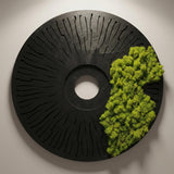 Round Moss Wall Art Set of 3 Preserved Moss Decor on Solid Wood Base Natural Wooden Wall Decor for Living Room Office Home Zero Maintenance Botanical Art