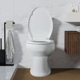 Angol Shiold 2-Pack Elongated Toilet Seat Soft Close & Quick Release, White Plastic Toilet Seats Cover Rust-Proof(18.5",Modern)