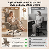 Cross Legged Office Chair with Footrest, Big and Tall Comfy Ergonomic Reclining Executive Chair Wide Seat with Flip-Down Armrests