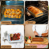 Yiyiring 4 Pcs 1.5 Quart Glass Baking Dish for Oven Oblong Glass Loaf Pan Rectangular Clear Casserole Dish for Cooking Lasagna Kitchen Baking Bakeware Set Oven Microwave Refrigerator Dishwasher Safe