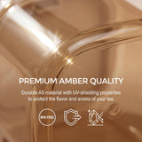 yuyingji Coffee Canister with Scoop, 2 Pack 27oz Airtight Coffee Storage Container, Amber Light Blocking Jar, Wide Mouth for Coffee Beans, Sugar, Tea, Herbs Pantry Storage