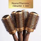 Olivia Garden NanoThermic Ceramic + Ion Round Thermal Hair Brush - Not Electrical - Professional Blowout Brush for Normal to Thick Hair, NT-24 1"