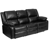 Flash Furniture Harmony Series Black LeatherSoft Sofa with Two Built-In Recliners Flash Furniture