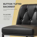 Ollega 24" Black Counter Height Bar Stools Set of 6, Button Tufted Back