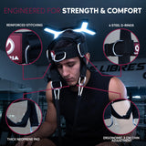 ALKYRIA Neck Harness Weight Lifting Trainer - Adjustable Neck Exerciser & Strengthener for Gym, Boxing, and Home Training - Padded Head Harness with Bonus Jaw Exerciser & Mesh Bag