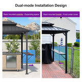 PURPLE LEAF Hardtop Grill Gazebo 6' x 8' Aluminum Frame Double Tier, Gray