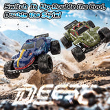 DEERC 9308E 1:16 Fast RC Cars for Boys Age 8-12 RC Monster Truck 40 KPH,All Terrain 4WD High Speed Dinosaur Truck 2 Car Shell,2.4Ghz Off-Road Remote Control Cars with 2 Batteries, Toy Gift for Kids