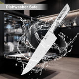 15-Piece Knife Set with Block, High Carbon Stainless Steel Kitchen Knives with Built-in Sharpener, Dishwasher Safe, Ergonomic Non-Slip Handle, Black