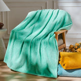 NEWCOSPLAY Super Soft Throw Blanket Mint Green Premium Silky Flannel Fleece Leaves Pattern Lightweight Bed Blanket All Season Use (Mint Green, Throw(50"x60"))