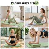Foldable Yoga Mat, 74"Lx32"Wx1/3"Thick, Folding Exercise Mat, Non-slip Wide Pilates Mats for Home Workout/Travel, Portable Yoga Mat Thick (Green)