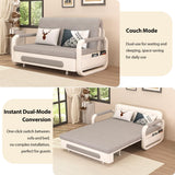 50.3" Pull Out Sofa Bed, Convertible Loveseat Sleeper with Trundle Gray