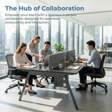 4 Person Office Cubicle Workstation Desk, 94.5" Modular Office Computer Team Workstations