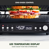 GreenPan 6-in-1 Multifunction Removable Plate Indoor Grill & Electric Griddle, Diamond Infused PFAS Free Ceramic Nonstick Reversible Plates, Opens Flat, Adjustable Temp, Panini Press, Black