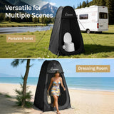 Wolfwise Pop Up Shower Tent for Camping Essentials, Portable Instant Changing Tent with Ventilation Window & Carry Bag, Privacy Dressing Room Bathroom Toilet for Beach & Outdoor, Standard, Black