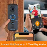 TOUCAN Wireless Video Doorbell Camera V3 with Chime – Battery Powered Smart Doorbell, HD Video, Motion Detection Alerts, 2-Way Talk, Night Vision, Wide Angle Security Camera, No Subscription Required
