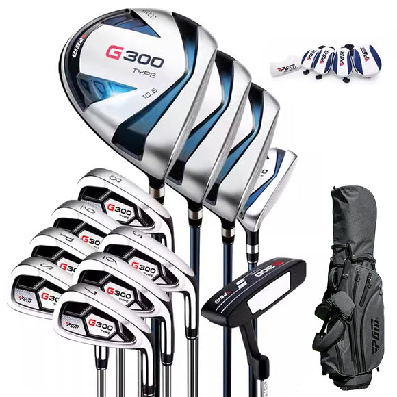PGM Men's Complete Golf Club Sets - 12 Pieces - 3 Wood (#1,3,5), 1 Hybrid (#4H), 6 Irons (Right - Steel Shaft Iron) PGM