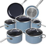 Nuwave Duralon Ceramic 12-Piece Cookware in Blue, PFAS Free