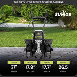 Sun Joe Electric Garden Tiller and Cultivator, Steel Tines, 13.5 Amp, 16 Inch, Black - Heavy Duty Gardening Machine