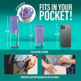 GuruNanda Compact Water Dental Flosser, Portable Travel Size Oral Irrigator Flosser with Collapsible 180 ml Tank, Smart Timer, 4 Flossing Modes, TSA-Friendly - Lavender