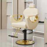 LOUVIXA Barber Chair, Salon Chair for Hair Stylist, Height Adjustable Hydraulic Hair Reclining Salon Chairs, 360 Degrees Rotation, Multi-Function Shampoo Chair for Barbershop (Beige)