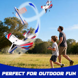 LEFEI Rc Plane, Remote Control Airplane for Boys Kids 8-12 Adults Toy Flying Airplane Skyriders Rc Jet Easy to Fly Outdoor Glider for Kids & Beginners (White)