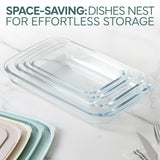 COOK WITH COLOR 8-Piece Deep Glass Baking Dish Set with Plastic Lids – Casserole and Food Storage Containers for Lasagna, Leftovers – Freezer-to-Oven, Microwave & Dishwasher Safe, Mint