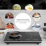 Double Induction Cooktop, 110V 4000W Electric cooktop, Hot Plate LED Sensor Touch Energy-Saving Portable Induction Cooktop VBGK