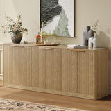 Evermagin 67" Fluted Oak Buffet Cabinet with Storage