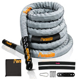 Perantlb Battle Rope with cloth sleeve -1.5/2 Inch Diameter 30' 40' 50' Lengths -Gym Muscle Toning Metabolic Workout Fitness, battle rope Anchor Strap Kit Included (1.5" x 30 ft Length) Perantlb