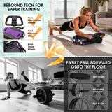 FIAMERMOR 2026 AB Roller Wheel - 4 wheel elbow support abdominal wheel automatic rebound abdominal fat burning weight loss core training equipment home/gym (Purple)