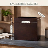 Varnuix Bamboo Trash Can with Bin Liner Built-in Frame and Premium Lid - Wooden Bathroom Trash can, Bamboo Wastebasket for Bathroom, Bedroom, Living Room, Kitchen or Office (Walnut)