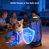 Bug Zapper Outdoor, 4-in-1 Cordless Mosquito Zapper, Rechargeable 4000mAh Waterproof Electric Mosquito Trap with Auto/SOS Mode, Portable Night Light for Camping, Patio, Backyard & Home