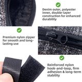 Dog Poop Bag Dispenser for Leash, Corduroy Pet Waste Bag Holder with Clip, Portable Cute Embroidered Poop Bag Carrier with Zipper, Fits Standard Size Poop Bag Rolls (Dark denim)