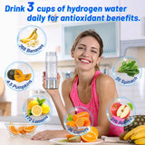 feknunc Hydrogen Water Bottle Generator, Portable Rechargeable Hydrogen Water, Hydrogen Water Ionizer Machine, with SPE/PEM Technology, for Home Office Travel Fitness Drinking