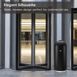 EKO Eternal 56L/15 Gallon Large Capacity Tall Commercial Trash Can, Round Open Top Waste Bin for Indoor and Outdoor, Black Steel Heavy-Duty, Durable Metal Garbage Bin for Home, Office, Restaurant EKO