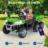 GarveeLife 24V 2 Seater Ride On Dump Truck for Big Kids - Electric Ride On Car with Auto-Lifting Bed, 4x75W Motors, Parent Remote Control & 6 Wheels - 110 Lbs Capacity, 5 MPH Kids Truck Toy