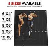 Extra Large Exercise Mat, 10'x6'/9'x6'/8'x6'/7'x5'/6'x4'(8mm) Thick Workout Mat for Home Gym & Garage Flooring, Shoe-Friendly, High-Density, MMA, HIIT, Weight Lifting, Cardio&Strength