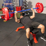 RitFit Elite 6.6ft Olympic Barbell, Robust 45lb Barbell for Weightlifting and Powerlifting, Superior Olympic Bar with Exceptional 900lbs Load Capacity, Weight Bar for 2” Standard Plates Sliver/Blue