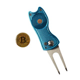 Bitcoin Putter Blade Cover White and Blue Divot Repair Tool