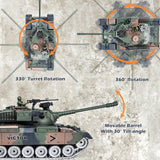 Supdex RC Tank, 1:18 Alloy Metal US M60 Remote Control Army Model Toys, 2.4Ghz RC Vehicle with Realistic Smoke, Sound and Lights, Military Tank That Shoots BBS for Adults and Kids