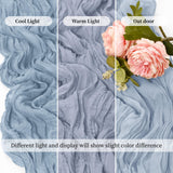 10 Pack Dusty Blue 17 x 108 Inch Cheesecloth Table Runner - Boho Gauze Sheer Fabric for Wedding Baby Shower Party Home Decor