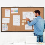 Board2by Extra Large Cork Bulletin Board 96" X 48", Foldable Notice Pin Board for Wall, Black Aluminum Framed 8'x4' Corkboard, Wall Mounted Noticeboard with 36 Push Pins for School, Home & Office