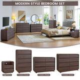 Standifurno Modern 8 Drawer Dresser, 47- Inch Wood Chest of Drawers with Large Storage, Walnut Dresser Closet for Bedroom, Living Room, Nursery.